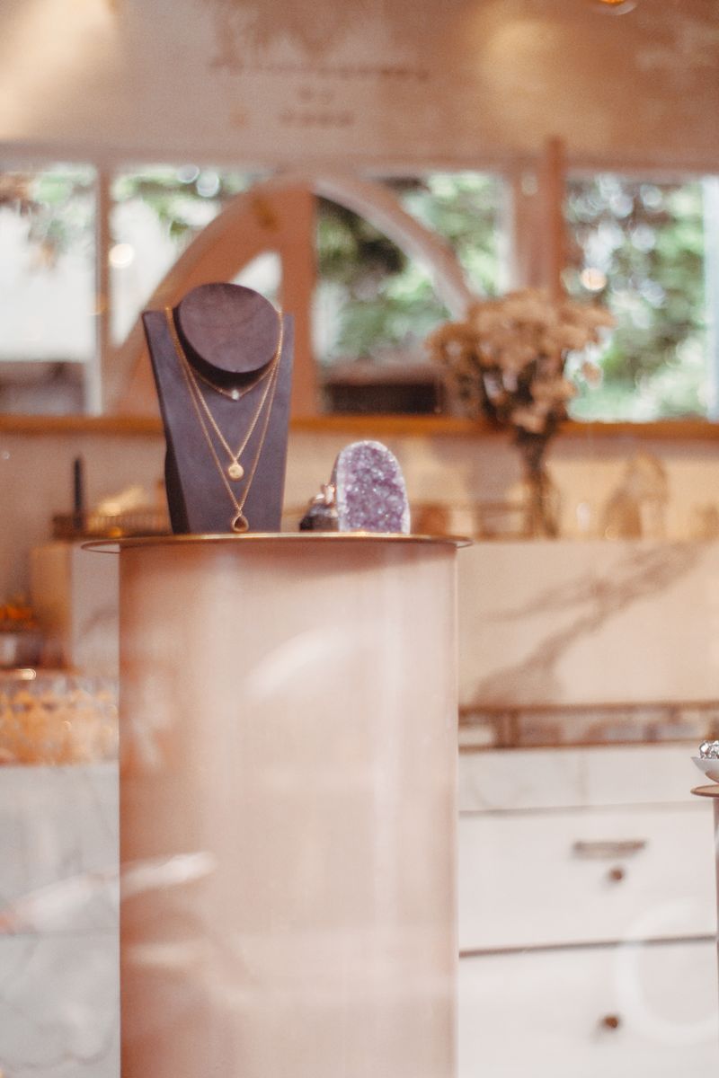 Jewellery displayed inside a boutique